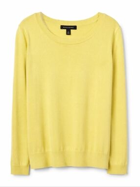 Banana Republic Silk Cashmere Sweater Chartreuse Green Lightweight Knit XS